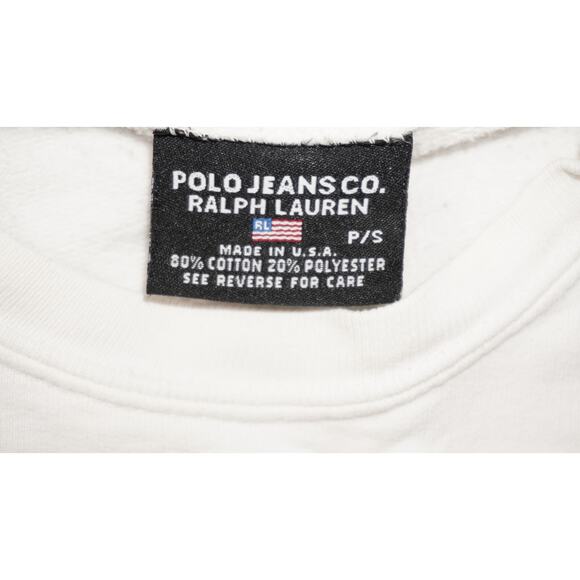 Vintage Polo Jeans Co. Ralph Lauren Crewneck Sweatshirt White Small USA Made - Picture 8 of 8